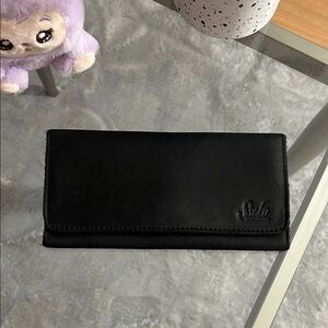 Sseko Black Leather Envelope credit card holder Wallet